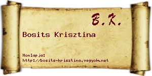 Bosits Krisztina névjegykártya
