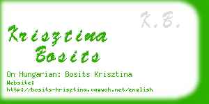 krisztina bosits business card